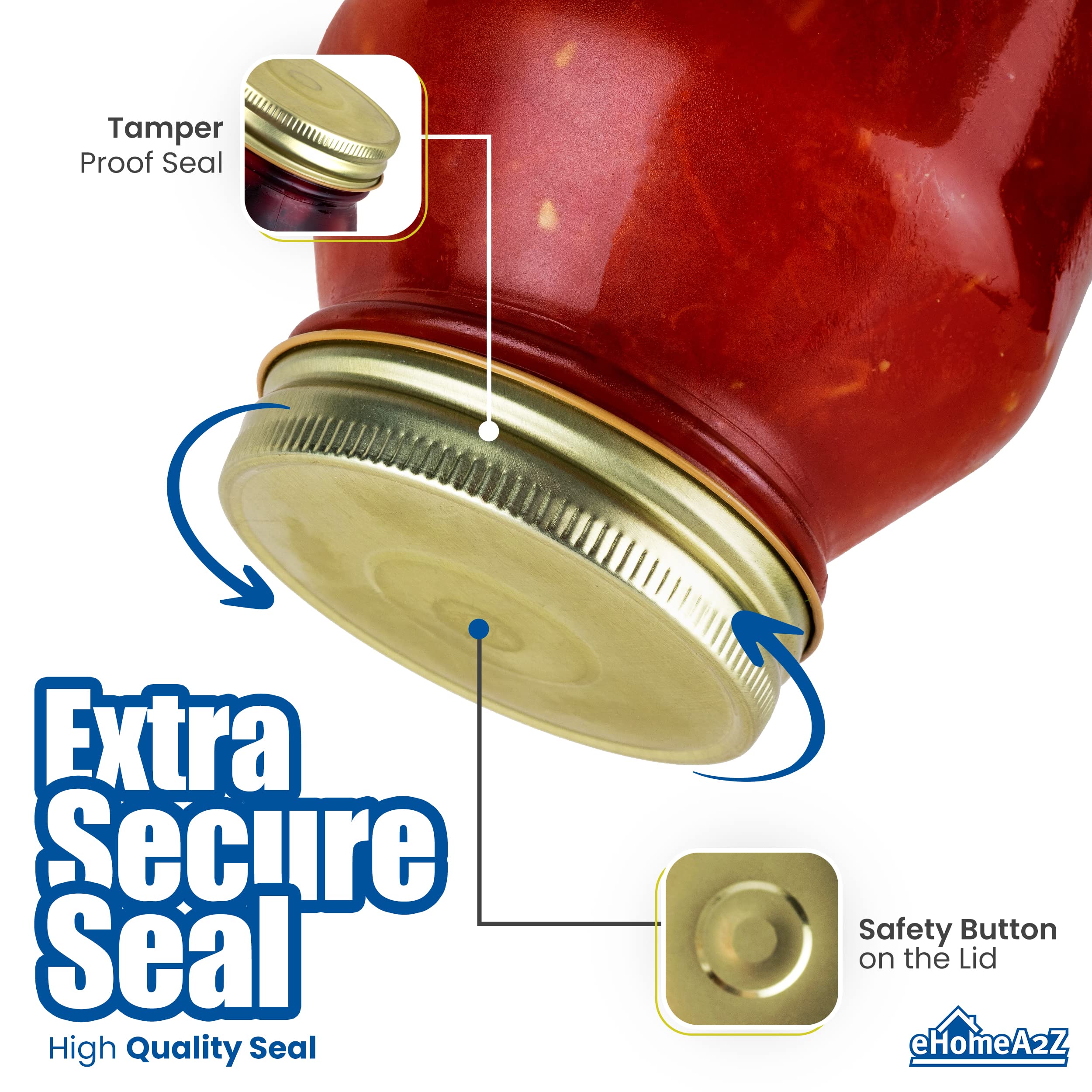 Ehomea2Z Mason Jars 32 Oz With Lids Regular Mouth (12 Pack) Preserving Spices,Storage,Meal Prep, Overnight Oats,Dry Food,Salads,